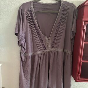 Torrid Super Soft Purple Knit Peasant Top